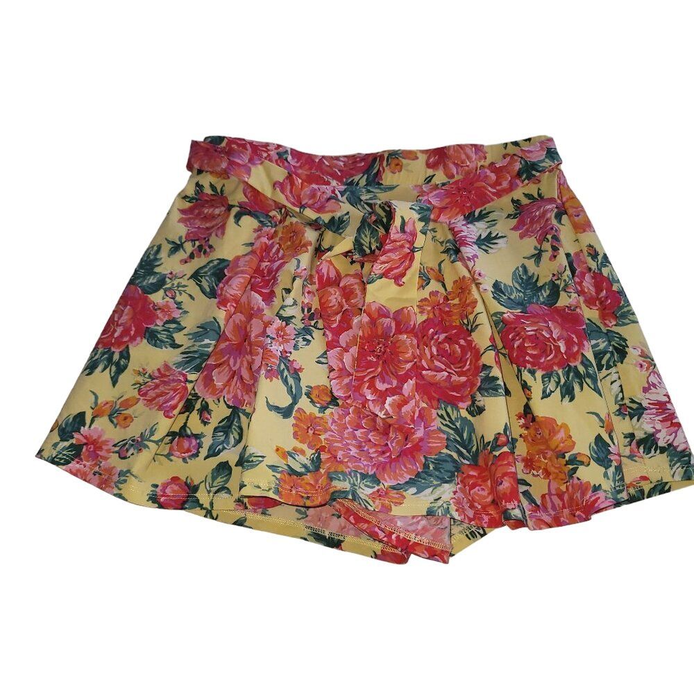 Blashe Ladies‎ Floral Skorts Elastic Waist w/ Belt Dress/Casual Size Med